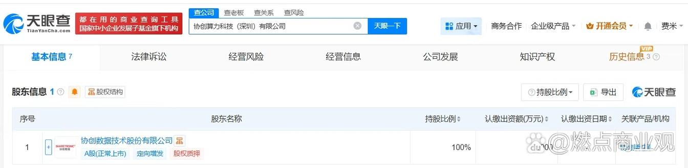 协创数据落子深圳 1000万注册资本算力科技公司布局AI应用软件